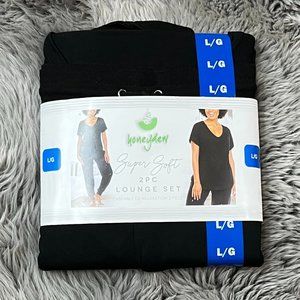 Honeydew Women's Black Lounge Set: 2 Piece Set / Size Medium
